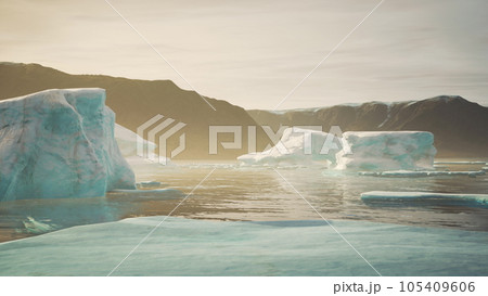 big icebergs near Greenland region 105409606
