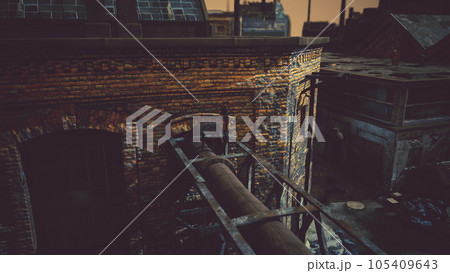 Abandoned Industrial Buildings of old factory Abandoned Industrial Buildings of old factory 105409643