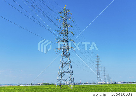 鉄塔　高圧鉄塔　送電線 105410932
