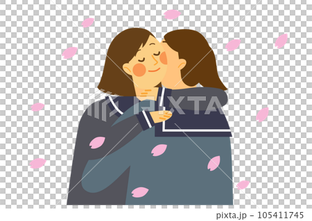 Graduation hug scene Graduation hug scene 105411745