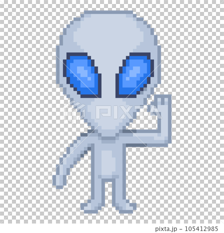alien pixel illustration alien pixel illustration 105412985