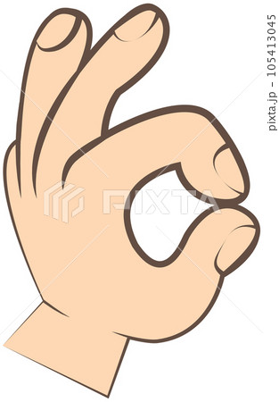 Human hand, showing OK sign, fingers showing symbol of great state. Vector isolated zero gesture Human hand, showing OK sign, fingers showing symbol of great state. Vector isolated zero gesture 105413045