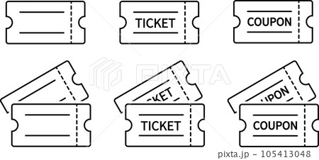 チケットとクーポンのアイコンセット チケットとクーポンのアイコンセット 105413048