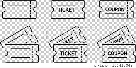チケットとクーポンのアイコンセット チケットとクーポンのアイコンセット 105413048