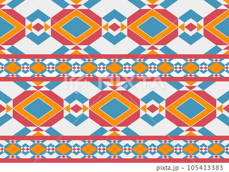 abstract ethnic samless pattern geometric triangles shape background templates for wallpaper, clothing, carpet, wrapping, fabric, textile 105413383