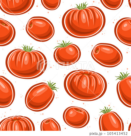 Vector Tomato Seamless Pattern Vector Tomato Seamless Pattern 105413452
