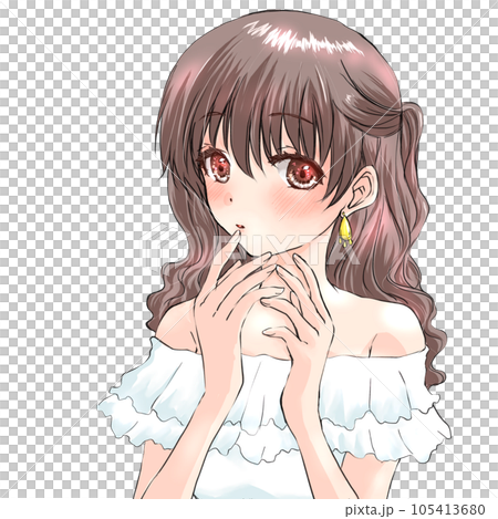 照れる女の子 照れる女の子 105413680