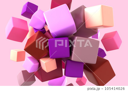 Abstract background with soft colored cubes 105414026