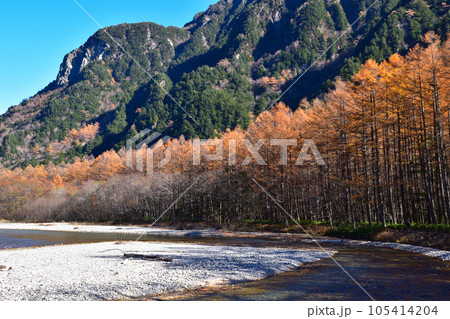 秋 上高地 梓川 秋 上高地 梓川 105414204