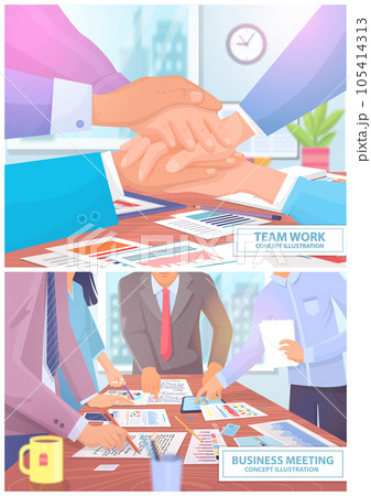 Employees analyze statistical indicators, business data. Characters work with marketing research 105414313