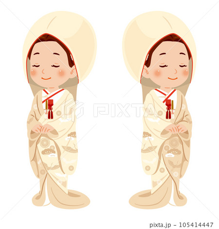 洋髪　白無垢　綿帽子　女性 105414447