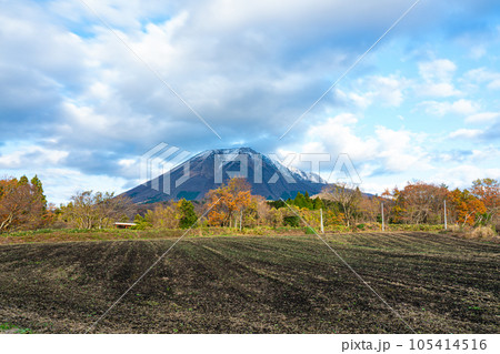 【日本百名山】添谷から見た初冬の大山10　鳥取県西伯郡伯耆町 105414516