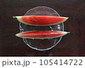 皿に入れた二切れのすいか 105414722