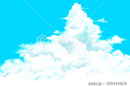 シンプルな雲の背景手描きイラスト 105414829