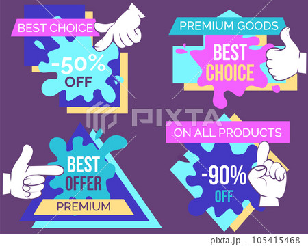 Big sale banner. Sale and discounts. Big discount with human hand pointing to advertising phrase Big sale banner. Sale and discounts. Big discount with human hand pointing to advertising phrase 105415468