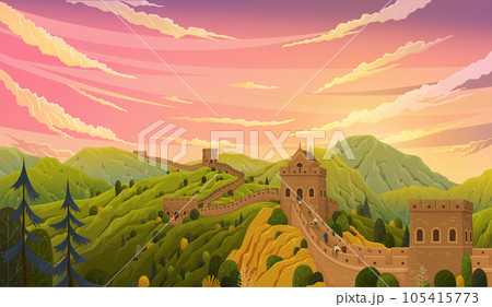 World famous landmark - Great Chinese Wall beautiful landscape, monumental giant structure World famous landmark - Great Chinese Wall beautiful landscape, monumental giant structure 105415773