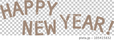 Pop and cute bright New Year's card material English words Happy New Year Gold 105415832