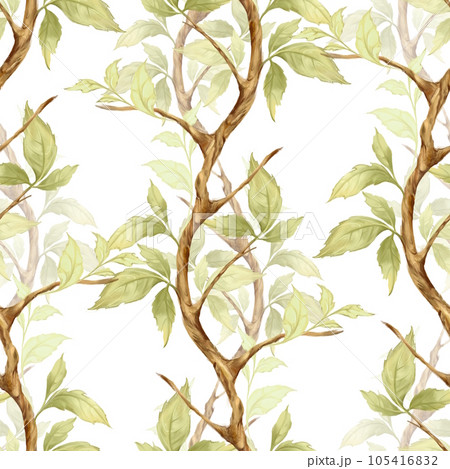 Seamless pattern with green leaves and branches Seamless pattern with green leaves and branches 105416832