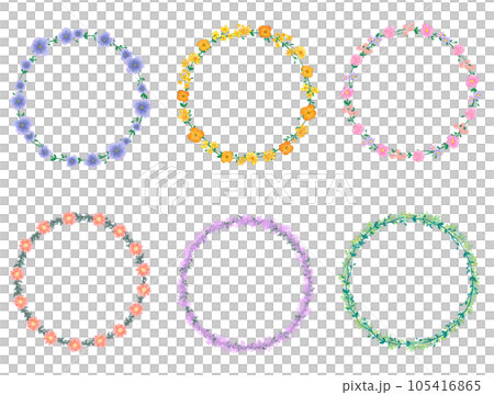 Flower and plant wreath material set circular frame 105416865