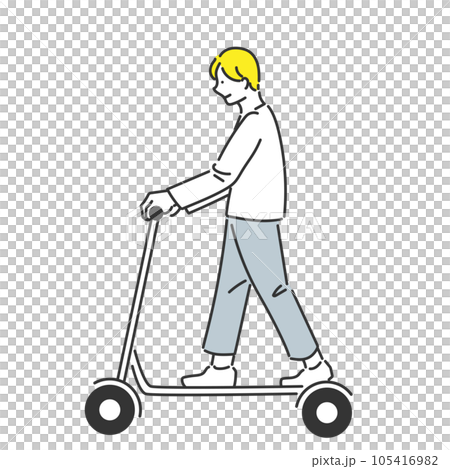 キックボードに乗る男性のイラスト 105416982