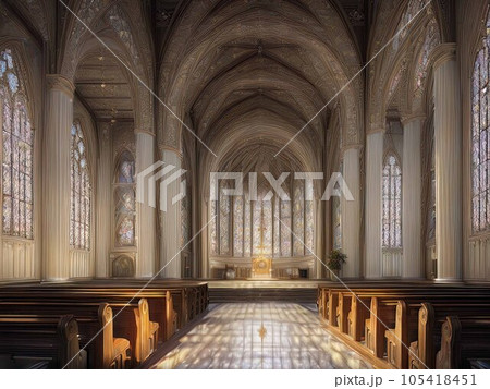 Majestic royal palace hall or luxurious holy church interior. 105418451