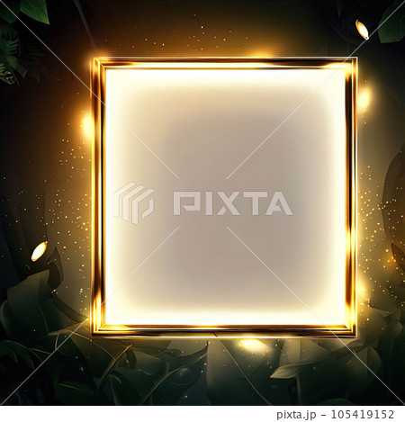 Abstract design of frame with firefly in forest around it. Abstract design of frame with firefly in forest around it. 105419152