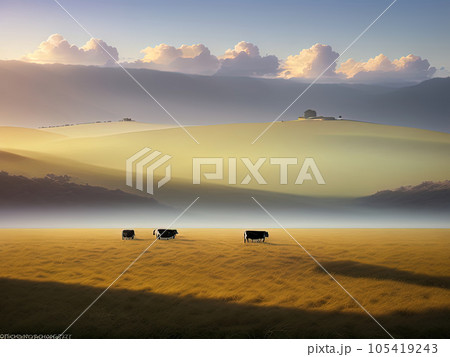 the hills landscape mist.  105419243