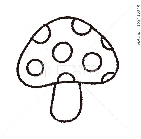きのこの手書き線画ベクターイラスト／秋の植物・食材のイラスト素材
