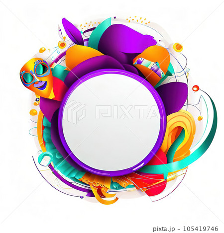 Abstract design of frame with Mardi Gras and Carnival  105419746