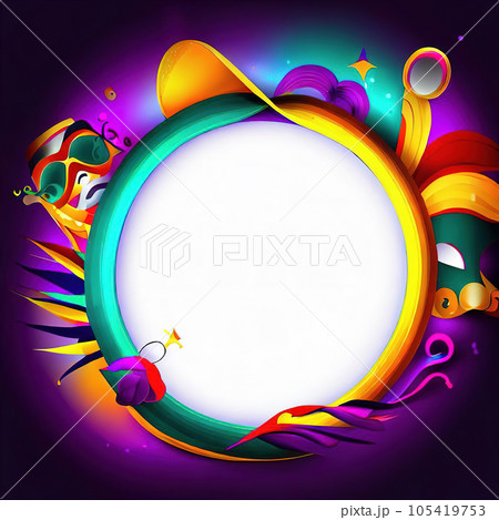 Abstract design of frame with Mardi Gras and Carnival Abstract design of frame with Mardi Gras and Carnival 105419753