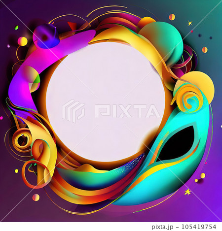 Abstract design of frame with Mardi Gras and Carnival Abstract design of frame with Mardi Gras and Carnival 105419754