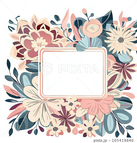 Illustration of flower composition frame pattern bouquet 105419840