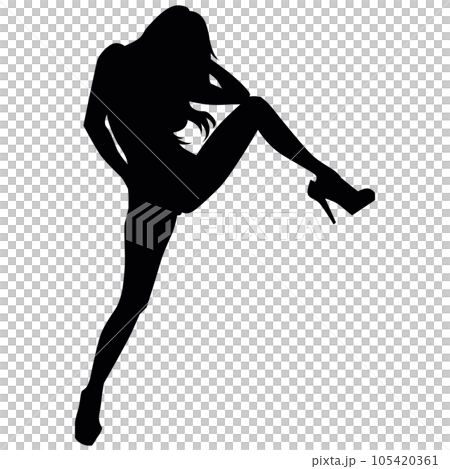 Sexy woman pose silhouette illustration material vector Sexy woman pose silhouette illustration material vector 105420361