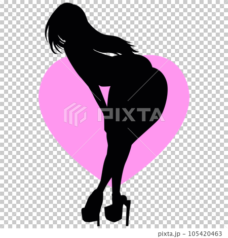 性感女人姿勢剪影插畫素材矢量 性感女人姿勢剪影插畫素材矢量 105420463