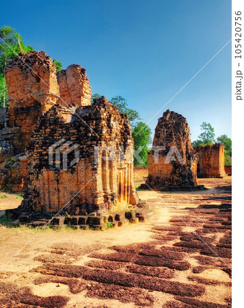 High-resolution photograph showcasing the historic ruins of East Mebon, a renowned monument of Cambodia. 105420756