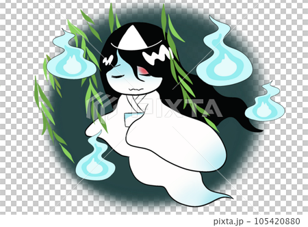 Lonely willow ghost with background 105420880