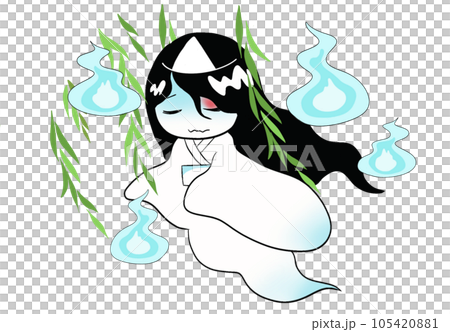 寂しそうな柳幽霊 105420881