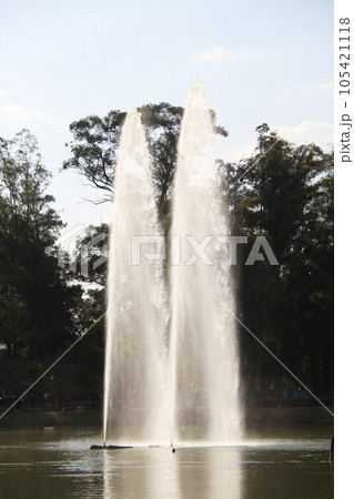 サンパウロ市にあるイビラプエラ公園内の噴水 ブラジル サンパウロ市にあるイビラプエラ公園内の噴水 ブラジル 105421118