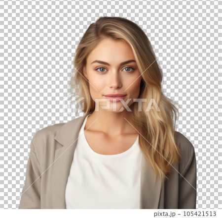 Portrait of a beautiful young woman isolated 105421513
