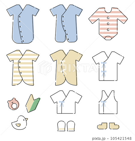 ベビー服 かわいいイラスト素材 ベビー服 かわいいイラスト素材 105421548