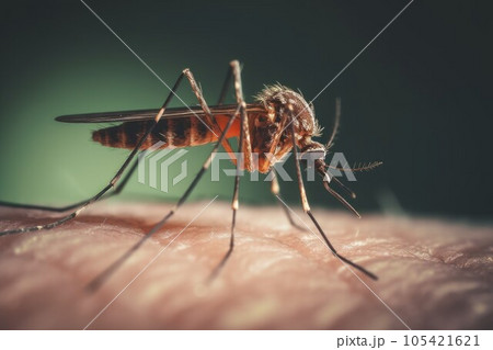 Mosquito skin bite. Blood disease. Generate Ai 105421621