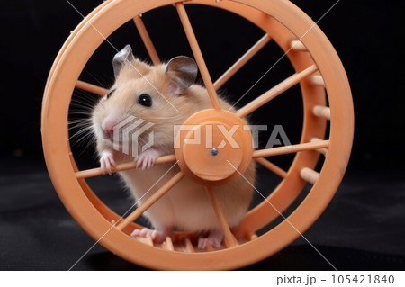 Hamster wheel. Animal cute pet. Generate Ai Hamster wheel. Animal cute pet. Generate Ai 105421840