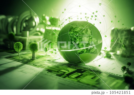 Green business development. Eco energy. Generate Ai 105421851