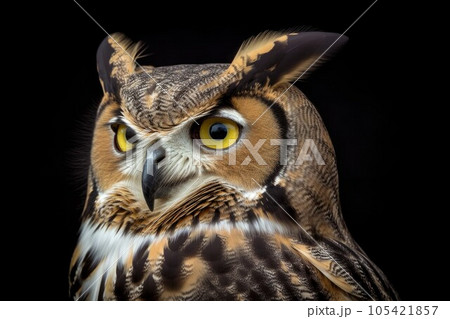 Great horned owl bird. Wild predator. Generate Ai 105421857