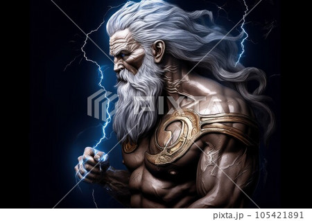 God zeus character. Greek god. Fictional person. Generate Ai 105421891
