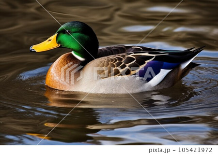 Duck park lake. Nature wildlife. Generate Ai Duck park lake. Nature wildlife. Generate Ai 105421972
