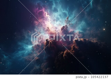 Cosmic galaxy background stellar. Fantasy space. Generate Ai 105422137