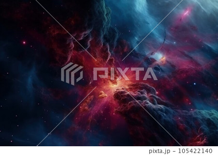 Cosmic galaxy background. Nebula cosmos. Generate Ai 105422140