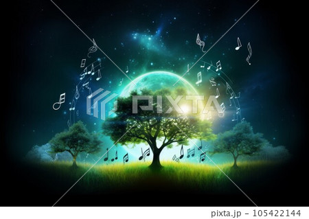 Concept musical harmony tree. Music art. Generate Ai Concept musical harmony tree. Music art. Generate Ai 105422144