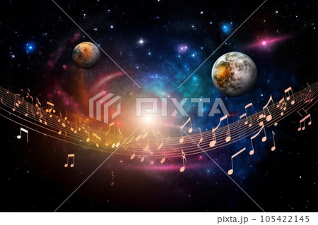 Concept musical harmony space. Note sky. Generate Ai Concept musical harmony space. Note sky. Generate Ai 105422145